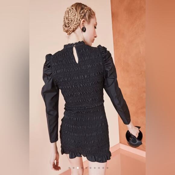 Ulla Johnson Aurele Mini Dress in Noir Black Size 8 - Picture 4 of 10